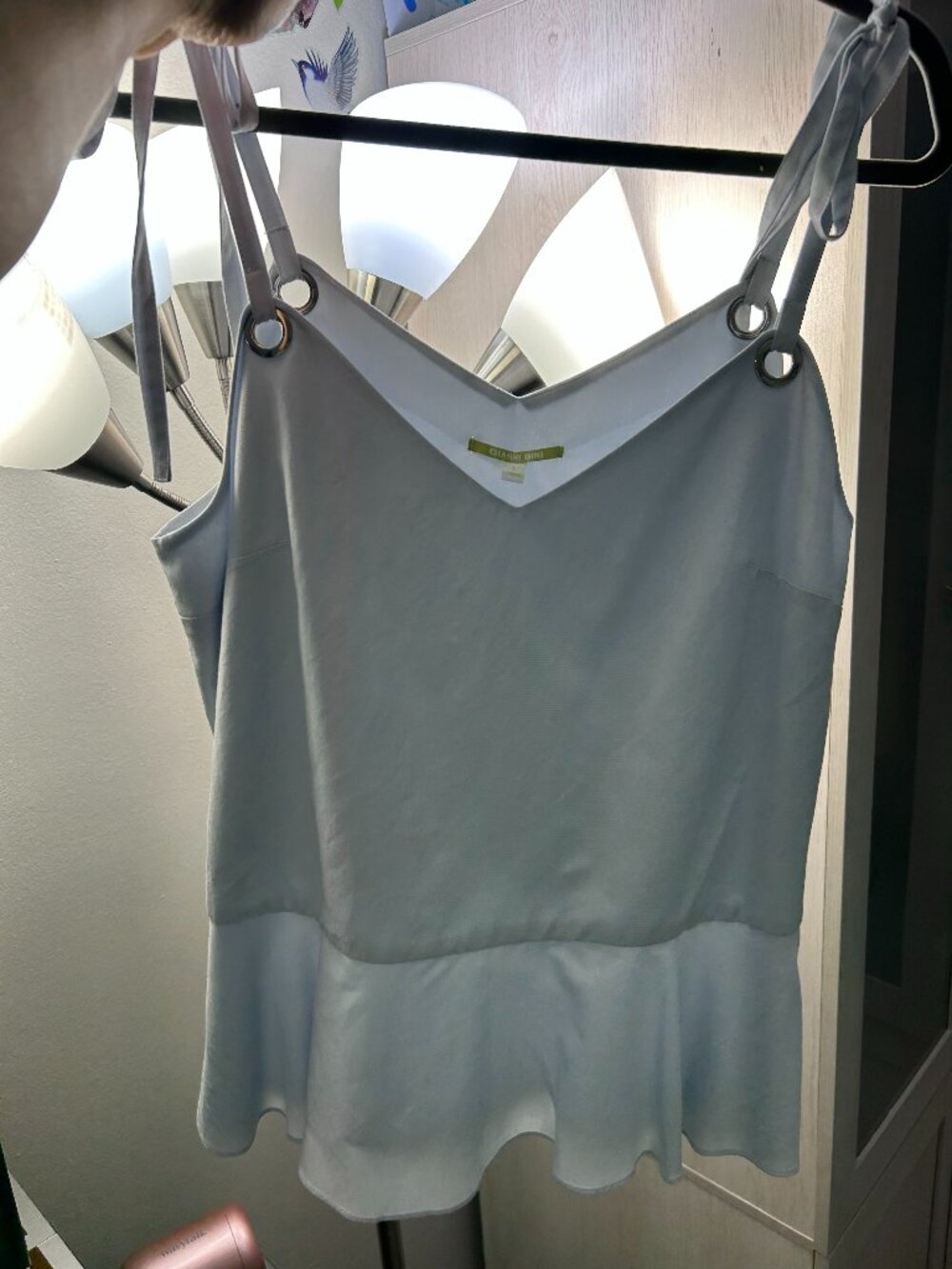 Women's Powder Blue Gianni Bini Peplum Tank Top Size Large NWOT